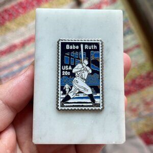 Babe Ruth Collectible Stamp w Marble Base